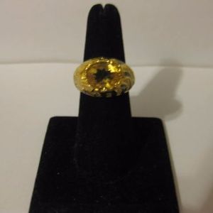 Ladies 10k over 925 Gold Plated Silver Ring